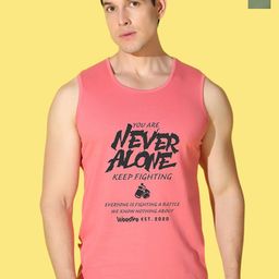 WOOSTRO Pack Of 2 Printed Combed Cotton Gym Vests VWS26(ALONE PEACH)(ENJOY LGTGREEN)-6