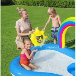 Rainbow (IND*80) Shine Pool and Play With Electric Free Pump Inflatable Swimming Pool-12