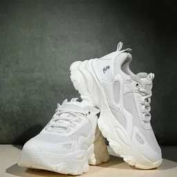 LOUIS STITCH Women White Lace-Up Sneakers-image-74