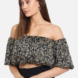 CORSICA Floral Print Off-Shoulder Bardot Crop Top-picture-15