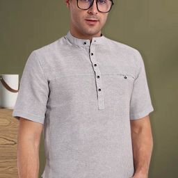 Tesmare Men Geometric Mirror Work Pathani Kurta-picture-6