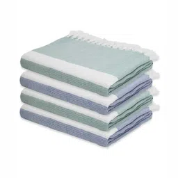 The Bath Community Grey & Blue 4 Pieces Cotton 225 GSM Bath Towels-76