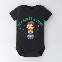 BLUSHES Infants Raksha Bandhan Printed Pure Cotton Bodysuit-51