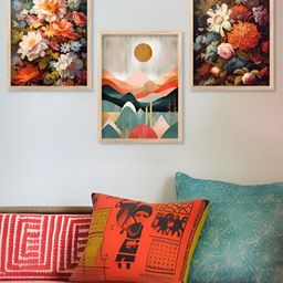 Kotart Blue & White 3 Pieces Wooden Floral and Botanical Wall Arts-picture-13