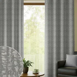 Myntra Elegant Homes Grey Set of 2 Black Out Long Door Curtain-image-99