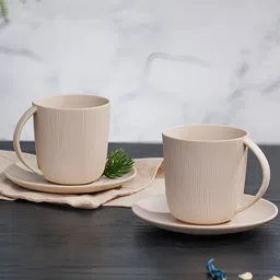 Vola Global LLP Brown Porcelain Core Set of Cups and Mugs-3