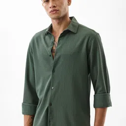 Snitch Men India Slim Fit Textured Spread Collar Casual Shirt-picture-39