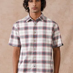 WROGN Men Comfort Fit Tartan Checked Spread Collar Casual Shirt-image-37