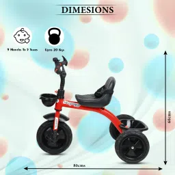 MAGICOLIO Tricycle for Kids Ride on with Storage Space NEW RED BST 002 Tricycle image 2