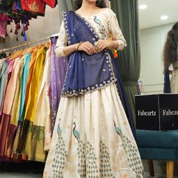 Fabcartz Embroidered Semi-Stitched Lehenga & Unstitched Blouse With Dupatta-picture-35