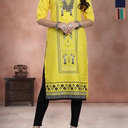 Anouk Rustic Women Pack Of 3 Ethnic Motifs Printed Round Neck Crepe Kurta-image-40