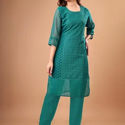 ZAZADIYA IMPEX Women Embroidered Georgette Chikankari Kurti-picture-55