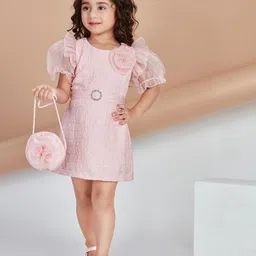 Peppermint Striped Georgette A-Line Dress-image-86