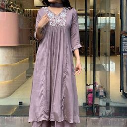 KALINI Women Floral Embroidered Regular Thread Work Kurta with Trousers & With Dupatta-36