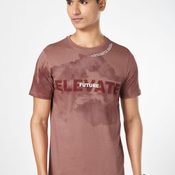 SF JEANS by Pantaloons Men Typography Printed Round Neck Cotton Slim Fit T-shirt-image-18