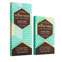 Honeybee Set Of 2 Aloe Vera Full Body Wax Strips - 12 Strips & 8 Strips & 2 Post Wax Wipes-picture-18