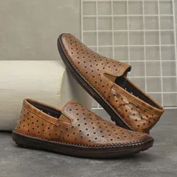 pelle albero Men Perforations Leather Espadrilles-image-67