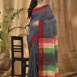 DESH BIDESH Woven Design Pure Cotton Taant Saree-image-77