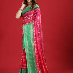 NIRMAL CREATION Abstract Printed Saree With Blouse Piece image 4