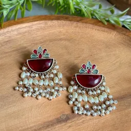 NAMAN ARTS Dome Shaped Chandbalis Earrings-52