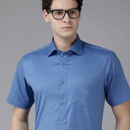 Van Heusen Self Design Custom Fit Pure Cotton Formal Shirt-image-38