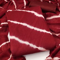 HERE&NOW Leheriya Printed Unstitched Dress Material-image-14