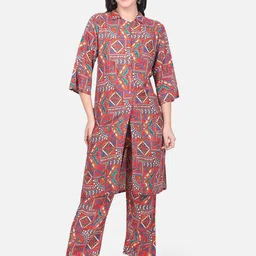 ROSEMELONEthnic Motifs Printed Straight Kurta And Trouser-41