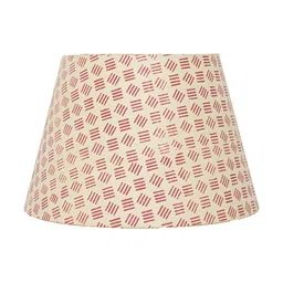Lampenschirm India Beige Printed Cotton Frustum Shaped Lampshade-14