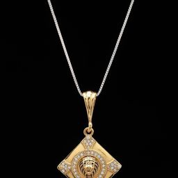 Exotic India Kite Shaped Lion Artificial Stones Studded Pendant-image-27