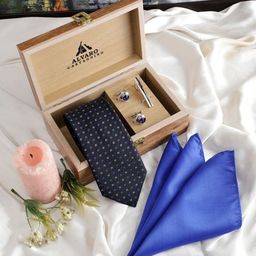 Alvaro Castagnino Men Accessory Gift Set of Tie Cufflinks Pocket Square-image-67