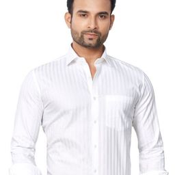 ATLANCE Striped Spread Collar Cotton Casual Shirt-image-15