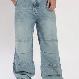 Bene Kleed Men Baggy Mid-Rise Light Fade Jeans-image-77