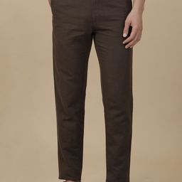 Linen Club Men Contemporary Fit Linen Casual Trouser-image-35