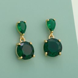 Kushal's Fashion Jewellery Gold-Plated Classic Zircon Studded Drop Earrings-picture-29