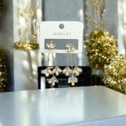 CIKIT Artificial Stones Studded Tasselled Floral Drop Earrings-image-61