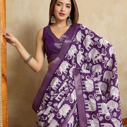Durga Textile Kalamkari Printed Zari Saree-picture-46