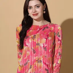 BAESD Floral Print Georgette Top-image-90