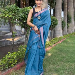 Anouk Solid Zari Saree-52
