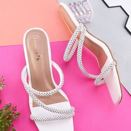 Creattoes Women Embellished Block Heel Sandals-56