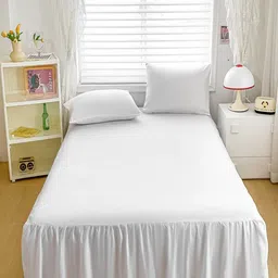 JC HOME White 140 TC King Bedsheet Set 1.8 m x 2 m-picture-20