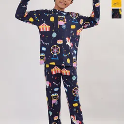 Anthrilo Boys Pack Of 3 Printed Pure Cotton T-Shirt With Pyjamas-image-70