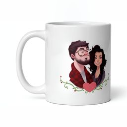 Mr UVD White & Black Printed Ceramic Glossy Mugs Set of Cups and Mugs-image-86