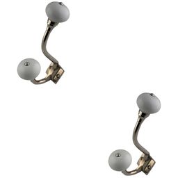 IndianShelf Grey 2 Pcs Ceramic Wall Hooks-7