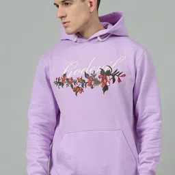 GO DEVIL Men Floral Printed Hooded Sweatshirt-image-82