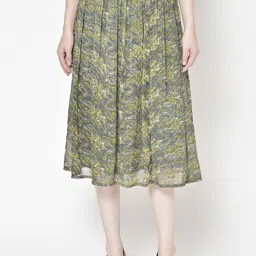 MINOS Printed Flared Midi Skirt-image-88