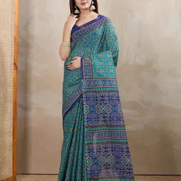 SHANVIKA Ethnic Motifs Pure Cotton Saree-image-82