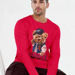 Triptee Graphic Printed Round Neck Long Sleeves Pure Cotton T-shirt-picture-0