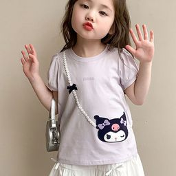 LULU & SKY Girls Puff Sleeves Applique T-shirt-image-49