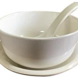 Melamine Soup Bowl Soup Bowls with Spoon and Saucer-image-48