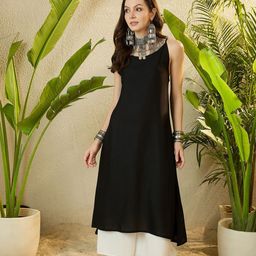InWeave Women Embroidered Flared Sleeves Kurta-picture-12